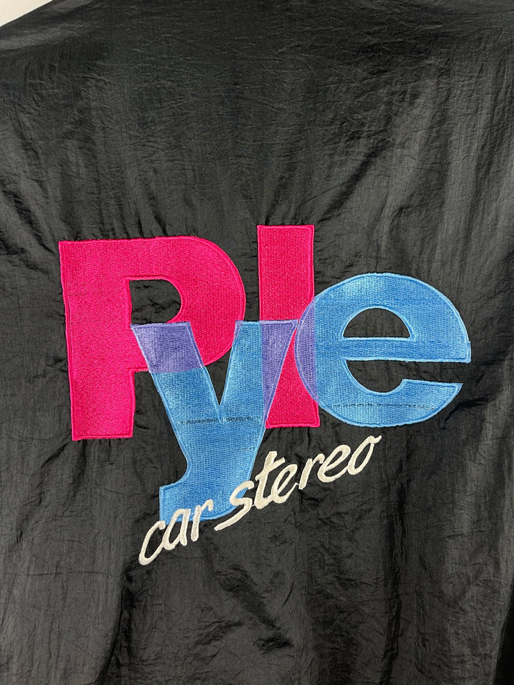 Vintage 90s Pyle Car Stereo Black Windbreaker