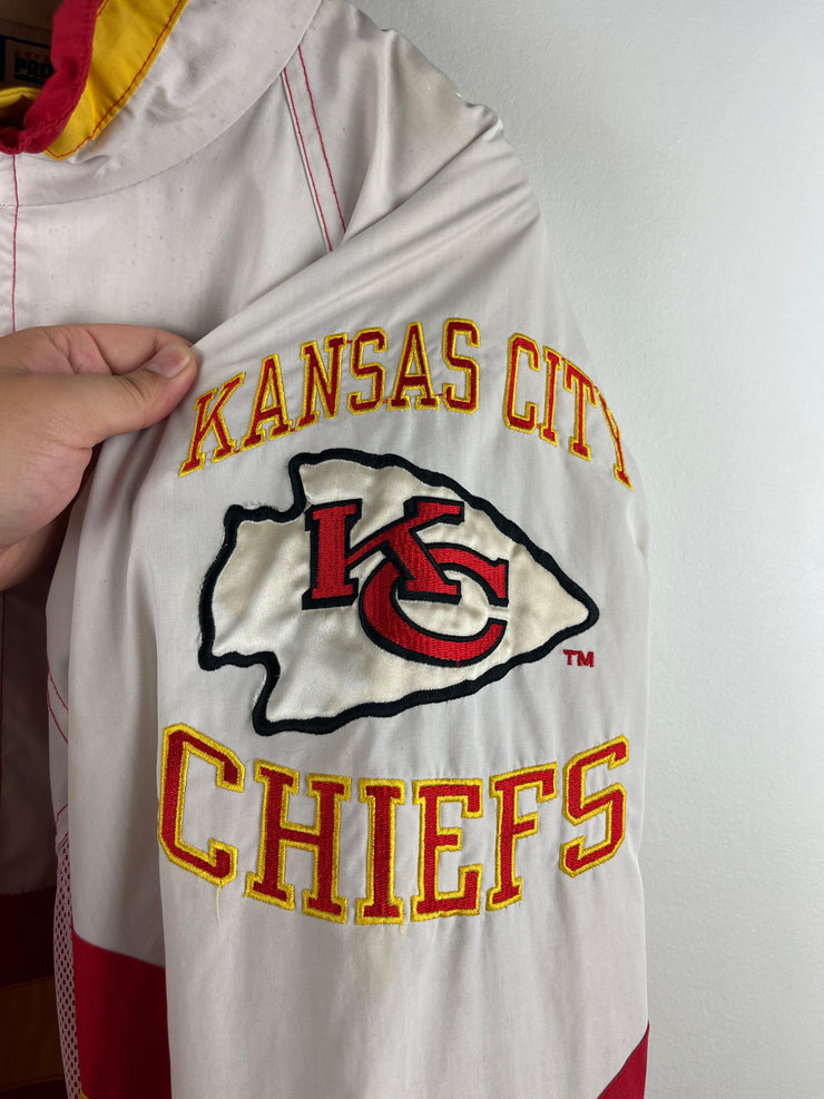 Vintage 90s NFL Starter Kansas City Chiefs Half Zip Red & White Windbreaker