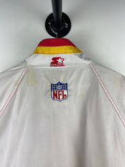 Vintage 90s NFL Starter Kansas City Chiefs Half Zip Red & White Windbreaker