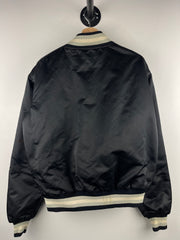 Vintage 80s MLB Bee Chicago White Sox Black Satin Bomber Jacket