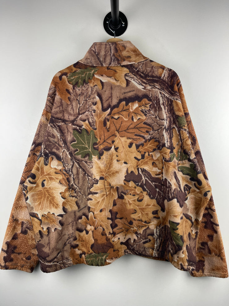 Vintage 90s Red Head Real Tree Camo Zip Up Fleece Sweater
