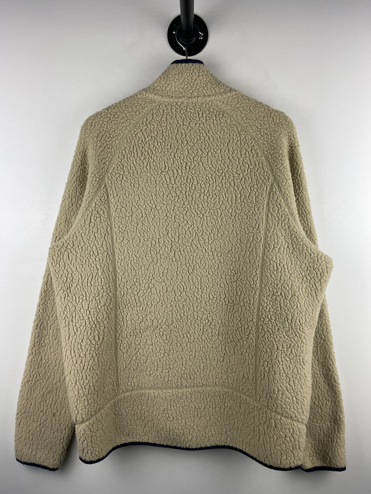 Vintage Patagonia Retro Pile Beige Sherpa Fleece Zip Up Sweater