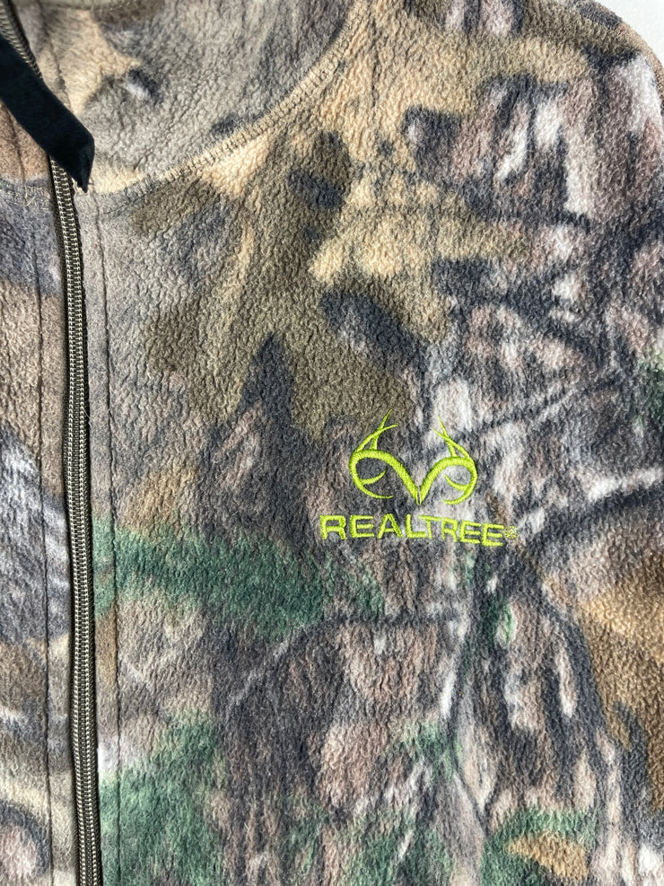 Vintage Real Tree Camo Zip Up Fleece Sweater