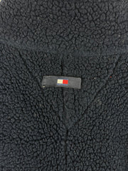 Vintage 90s Tommy Hilfiger Denim Navy Sherpa Quarter Zip Fleece Sweater