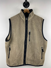 Vintage 90s Gap Beige Sherpa Fleece Zip Up Vest