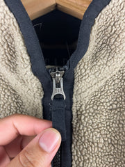 Vintage 90s Gap Beige Sherpa Fleece Zip Up Vest