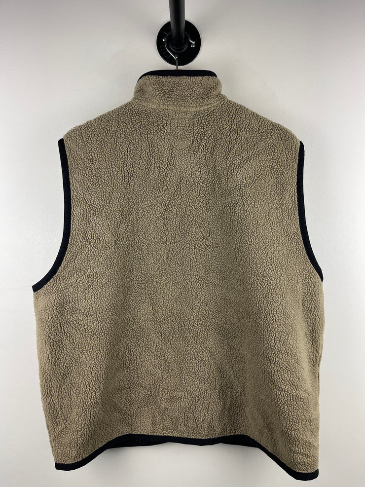 Vintage 90s Gap Beige Sherpa Fleece Zip Up Vest