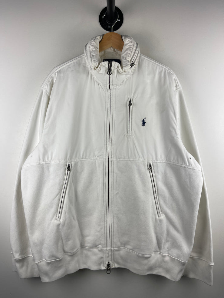 Vintage 90s Polo Ralph Lauren White Zip Up Sweater