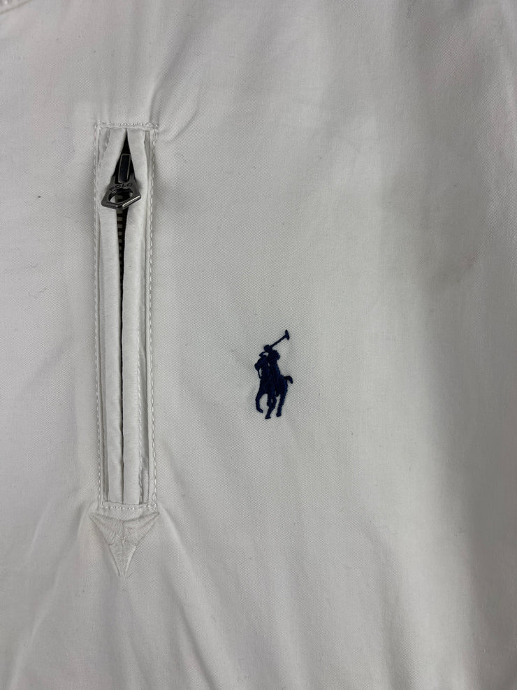 Vintage 90s Polo Ralph Lauren White Zip Up Sweater