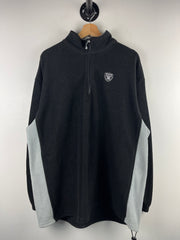 Vintage NFL Los Angeles Raiders Quarter Zip Black Fleece Sweater