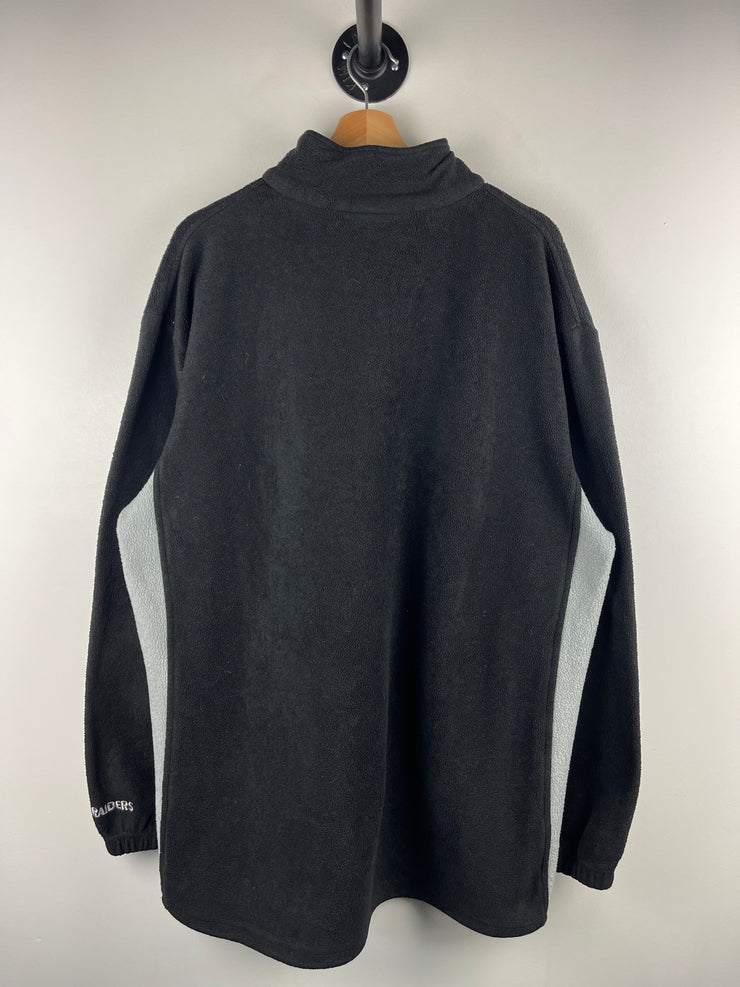 Vintage NFL Los Angeles Raiders Quarter Zip Black Fleece Sweater