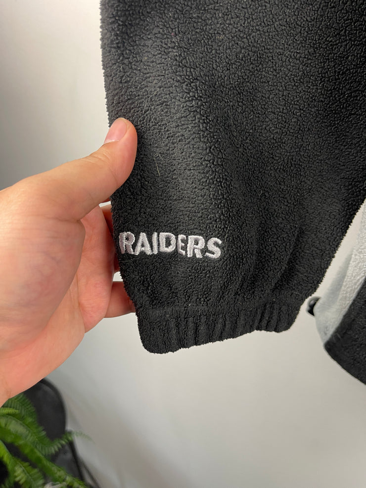 Vintage NFL Los Angeles Raiders Quarter Zip Black Fleece Sweater