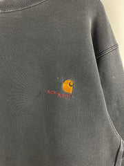 Vintage 90s Carhartt Embroidered Faded Black Crewneck