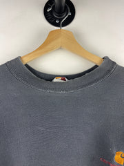 Vintage 90s Carhartt Embroidered Faded Black Crewneck