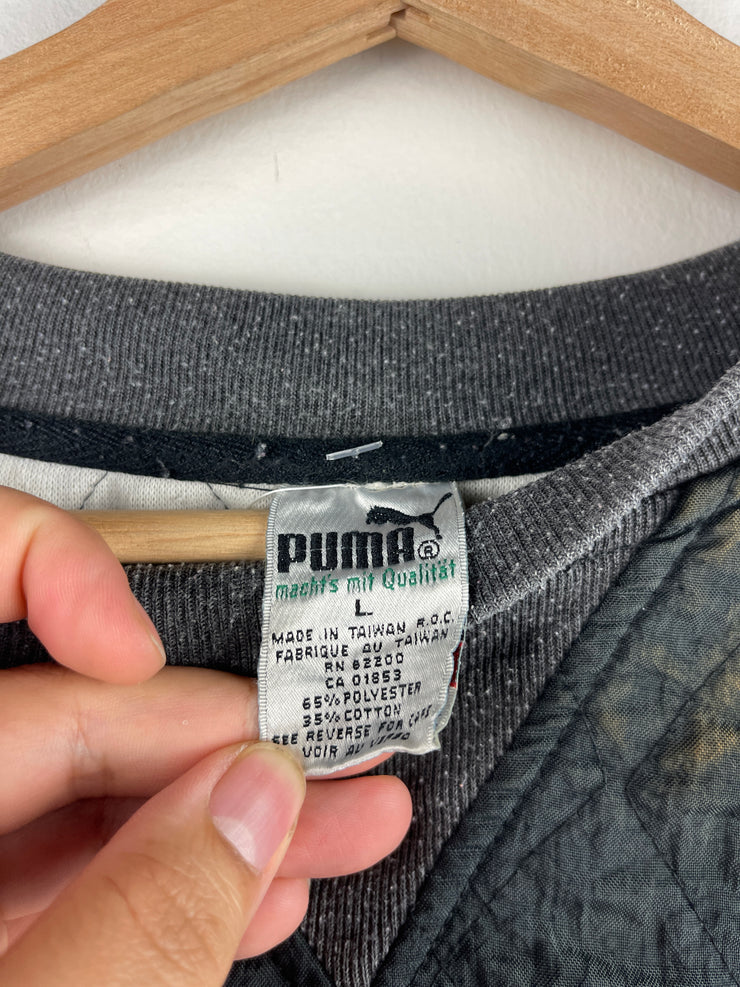 Vintage 90s Puma Embroidered Grey & Purple Crewneck