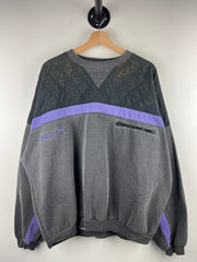 Vintage 90s Puma Embroidered Grey & Purple Crewneck