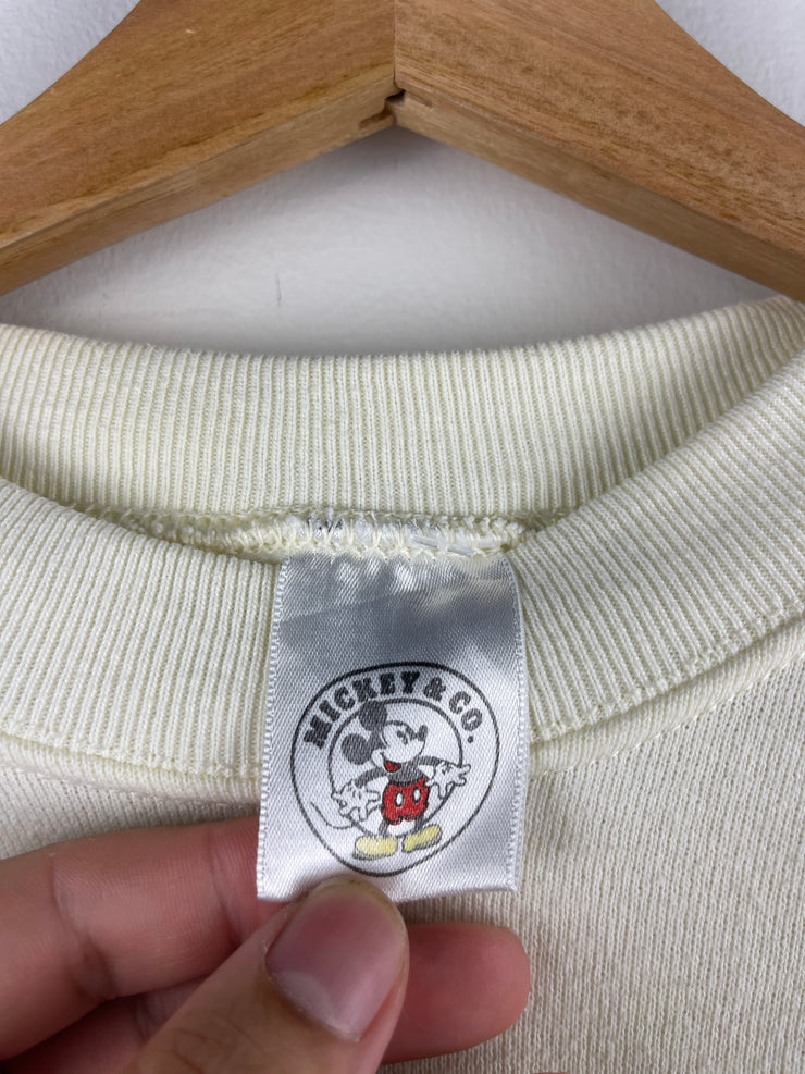 Vintage 90s Disney Mickey & Co Embroidered Butter Yellow Crewneck