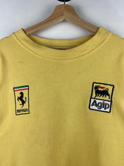 Vintage 80s Ferrari Agip F1 Yellow Crewneck