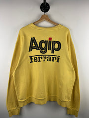 Vintage 80s Ferrari Agip F1 Yellow Crewneck