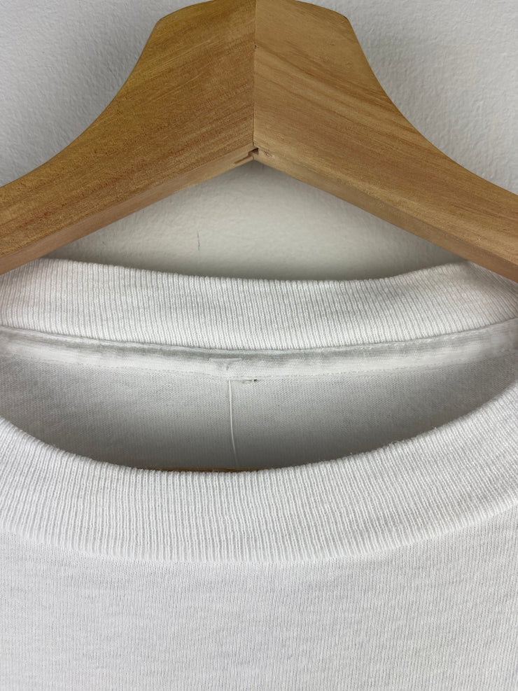 Vintage 90s MC Escher Art All Over Print White Tee