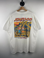 Vintage 90s Big Johnson Mountain Bikes Comedy White Tee