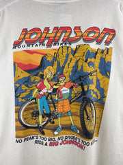 Vintage 90s Big Johnson Mountain Bikes Comedy White Tee