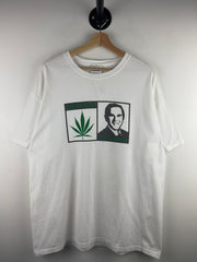 Vintage 90s George Bush Good Bush Bad Bush Weed Comedy White Tee
