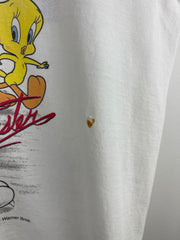 Vintage 90s Nascar Looney Tunes Team Sylvester White Tee