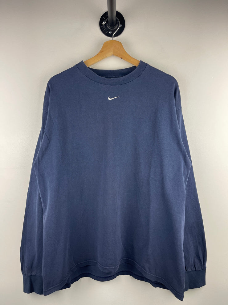 Vintage Nike Middle Swoosh Navy Long Sleeve