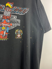 Vintage 90s Harley Davidson Totem Poll Alaska Black Tee