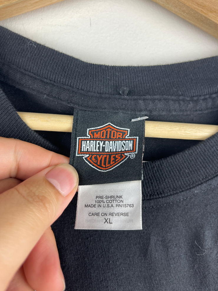 Vintage 2001 Harley Davidson V Rod Lightning Buffalo New York Black Tee