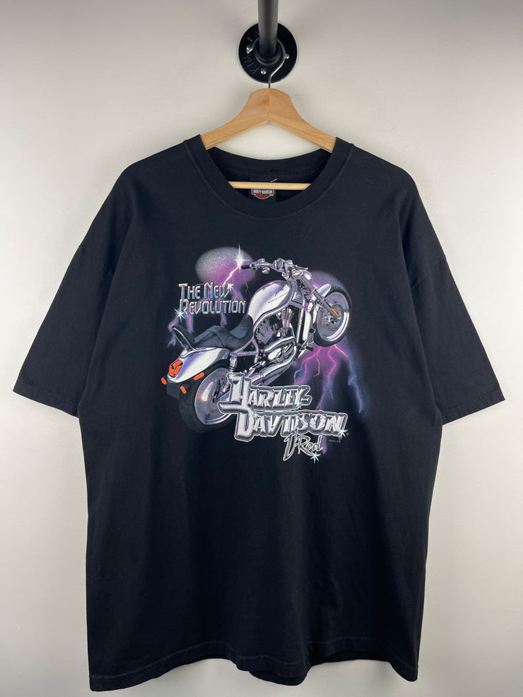 Vintage 2001 Harley Davidson V Rod Lightning Buffalo New York Black Tee