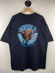 Vintage 2001 Harley Davidson V Rod Lightning Buffalo New York Black Tee