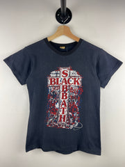 Vintage 1981 Black Sabbath Mob Rules Tour European Dates Parking Lot Black Tee