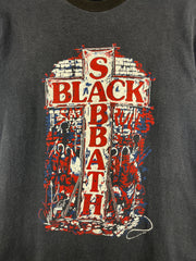 Vintage 1981 Black Sabbath Mob Rules Tour European Dates Parking Lot Black Tee