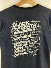 Vintage 1981 Black Sabbath Mob Rules Tour European Dates Parking Lot Black Tee