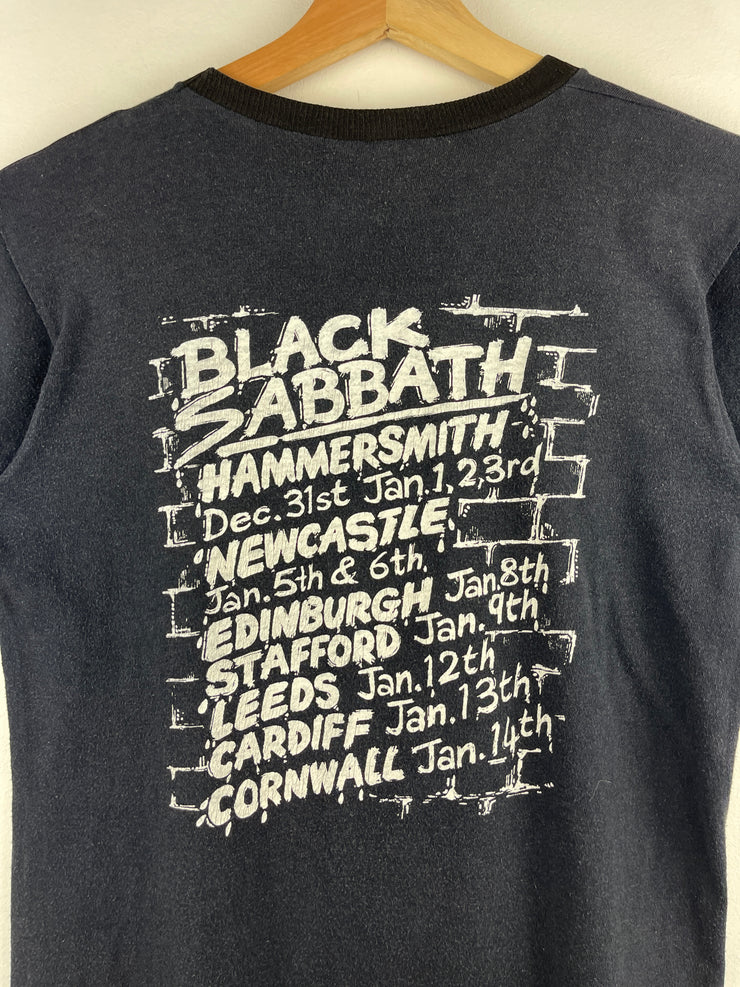 Vintage 1981 Black Sabbath Mob Rules Tour European Dates Parking Lot Black Tee