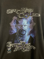Vintage 90s WWF Stone Cold Steve Austin Glow In The Dark Black Tee