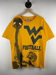 Vintage 90s Lee West Virginia Football Yellow Tee