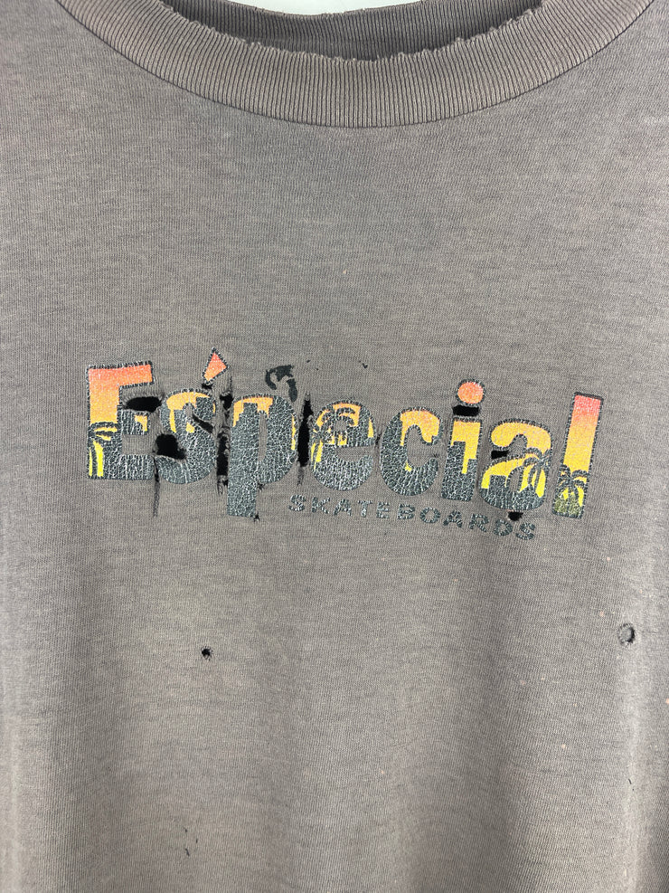 Vintage 90s Especial Skateboards Thrashed Brown Tee