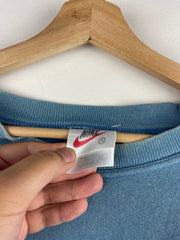 Vintage 90s Nike Mini Swoosh Baby Blue Crewneck