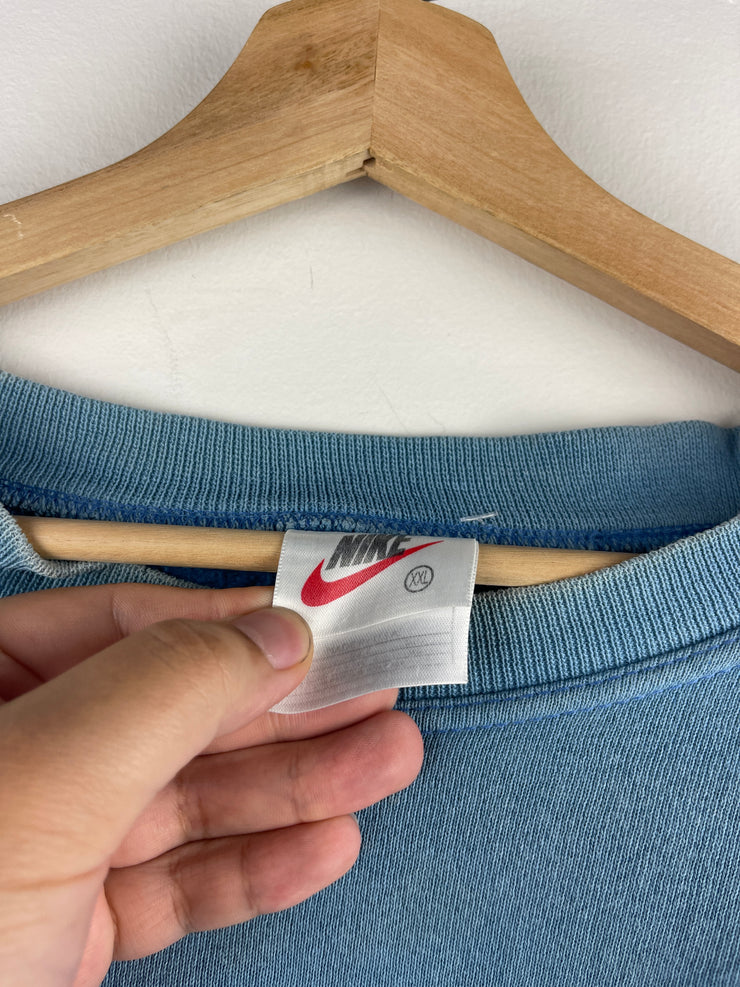 Vintage 90s Nike Mini Swoosh Baby Blue Crewneck
