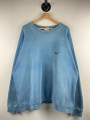 Vintage 90s Nike Mini Swoosh Baby Blue Crewneck