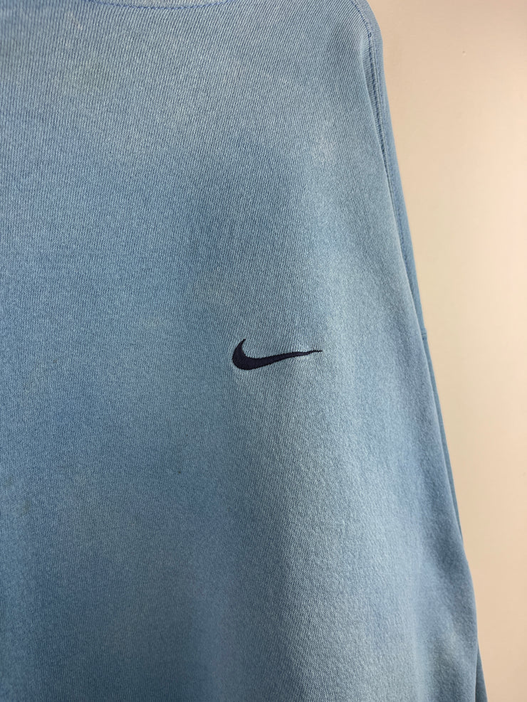 Vintage 90s Nike Mini Swoosh Baby Blue Crewneck