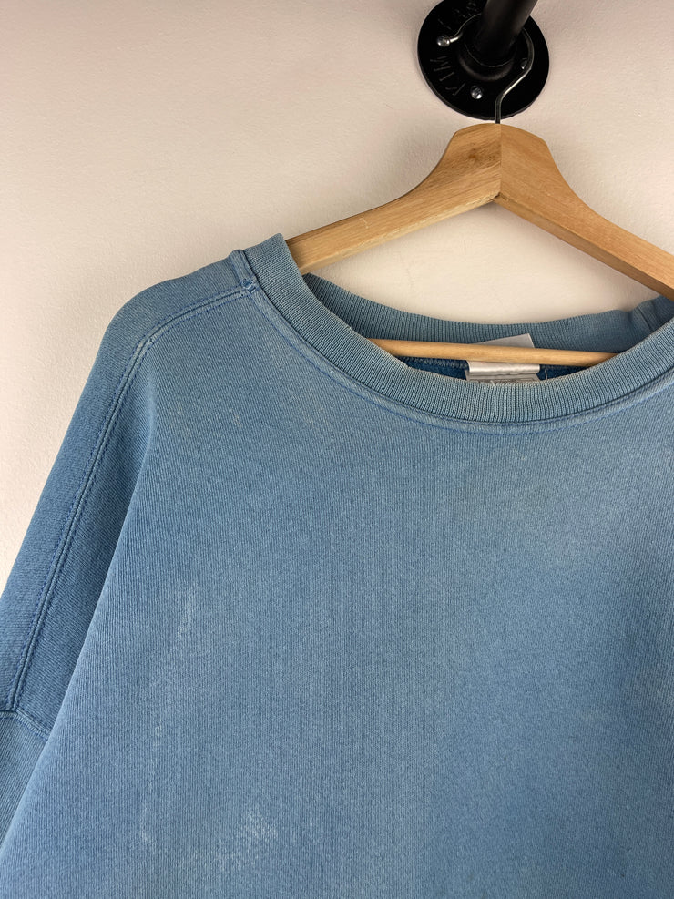 Vintage 90s Nike Mini Swoosh Baby Blue Crewneck
