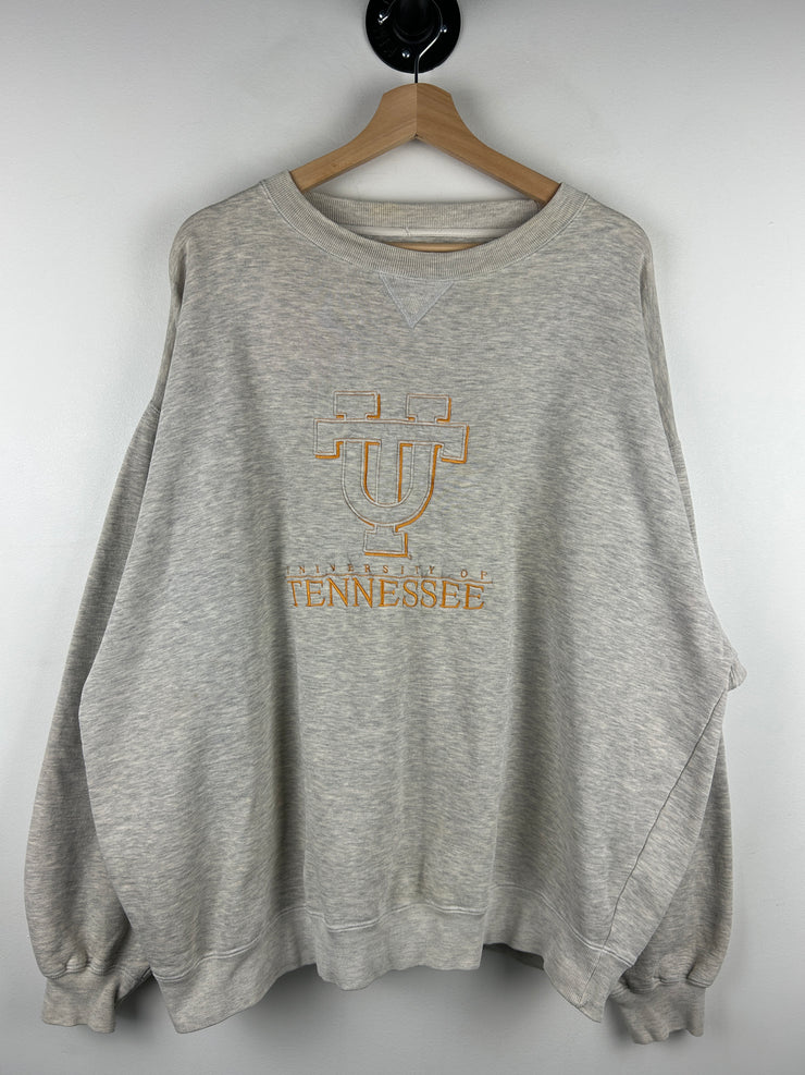 Vintage 90s University Of Tennessee Embroidered Grey Crewneck