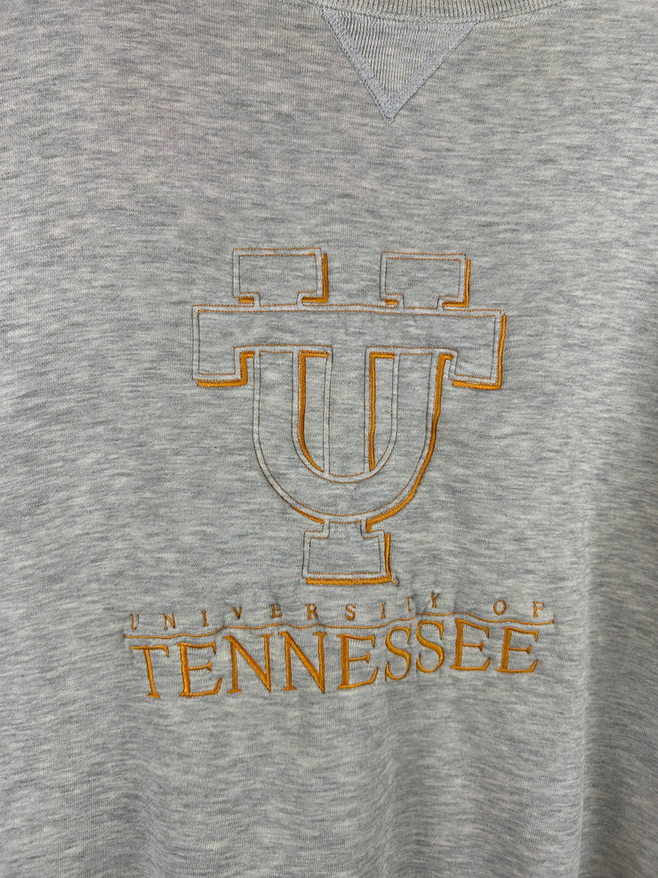 Vintage 90s University Of Tennessee Embroidered Grey Crewneck