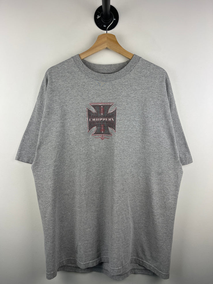 Vintage West Coast Choppers Long Beach Grey & Red Tee