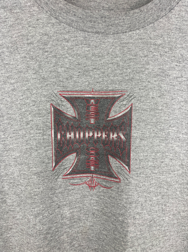 Vintage West Coast Choppers Long Beach Grey & Red Tee