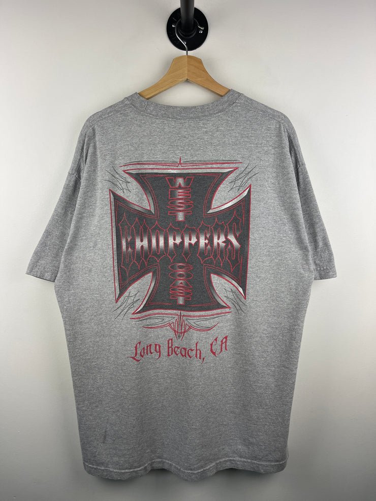 Vintage West Coast Choppers Long Beach Grey & Red Tee